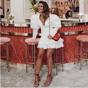 Acler Sunny Puff Sleeve Mini Dress White NWT